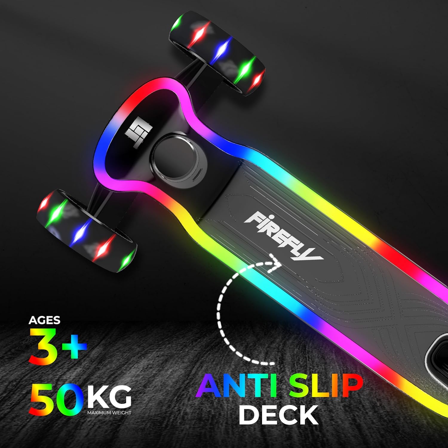 ال اي تي سكوتر فايرفلاي اسود 3 عجلات سكوتر 3 عجلات LiT