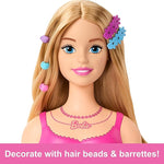 باربي رأس دمية تصفيف الشعر أشقر دمية مع اكسسوارات Barbie