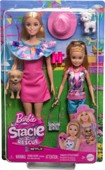 باربي و ستاسي دميتين مع جروين دمية مع اكسسوارات Barbie