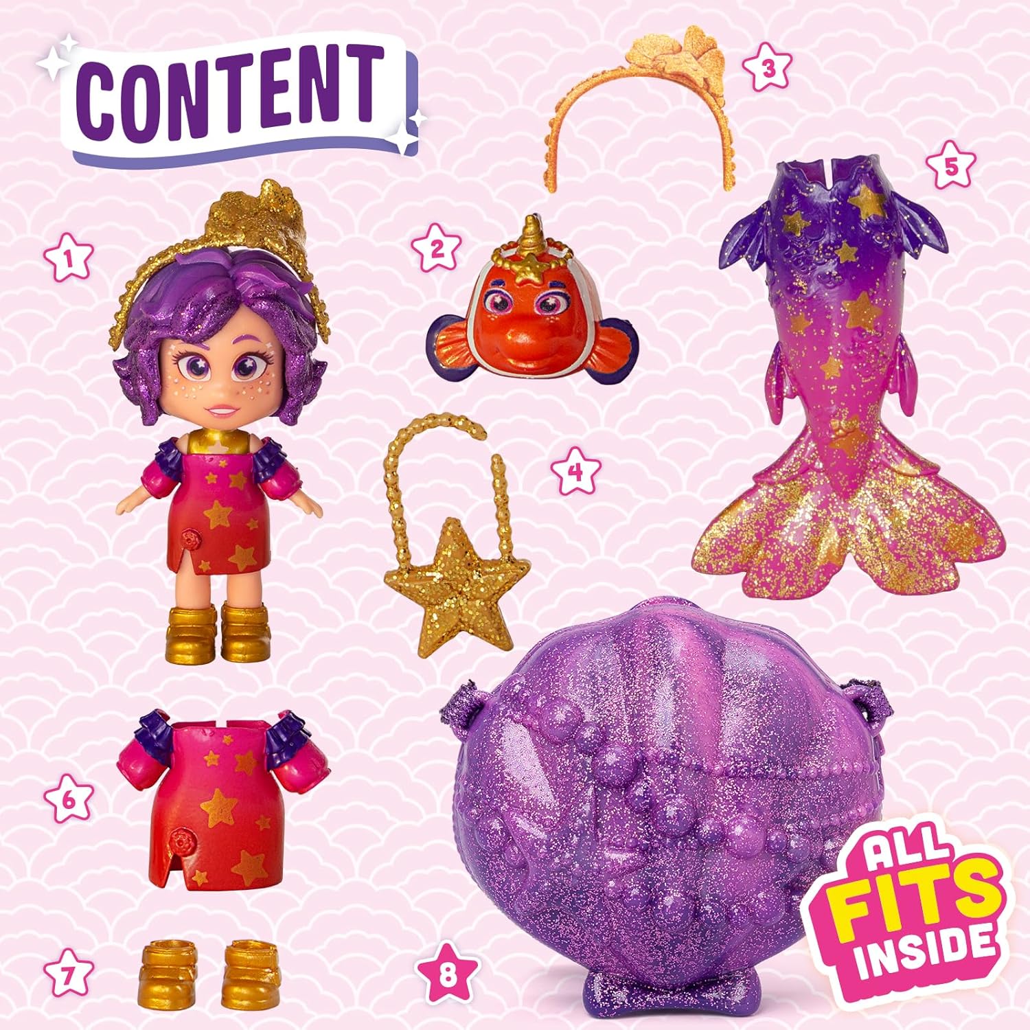 كوكيلووس نجمة حورية البحر دمية مع اكسسوارات KookyLoos