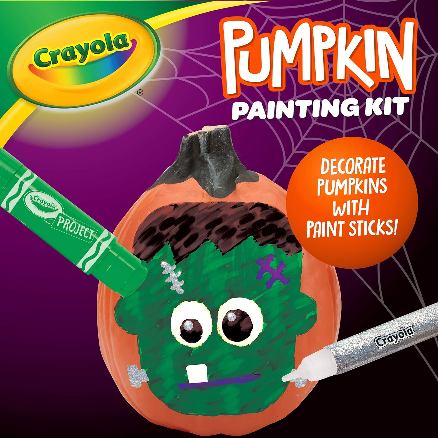 كرايولا تزيين اليقطين بدون نحت مع عصي طلاء رسم و تلوين Crayola