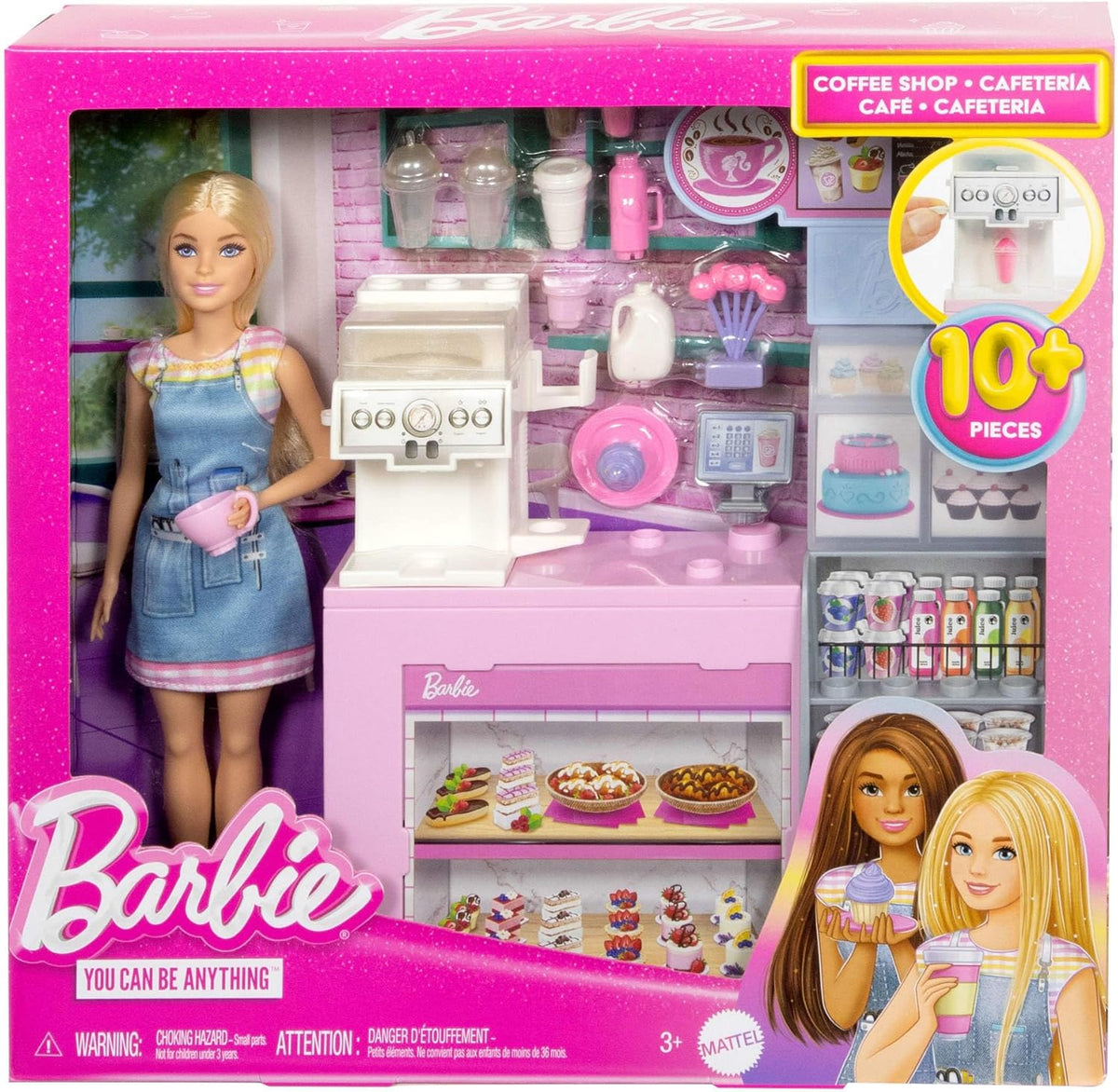 باربي مقهى مع دمية دمية مع اكسسوارات Barbie