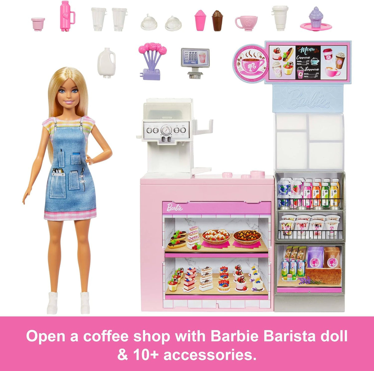 باربي مقهى مع دمية دمية مع اكسسوارات Barbie