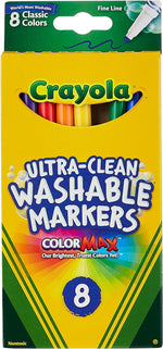 كرايولا قلام ماركر قابلة للغسل من الترا كلين 8 قطع رسم و تلوين Crayola