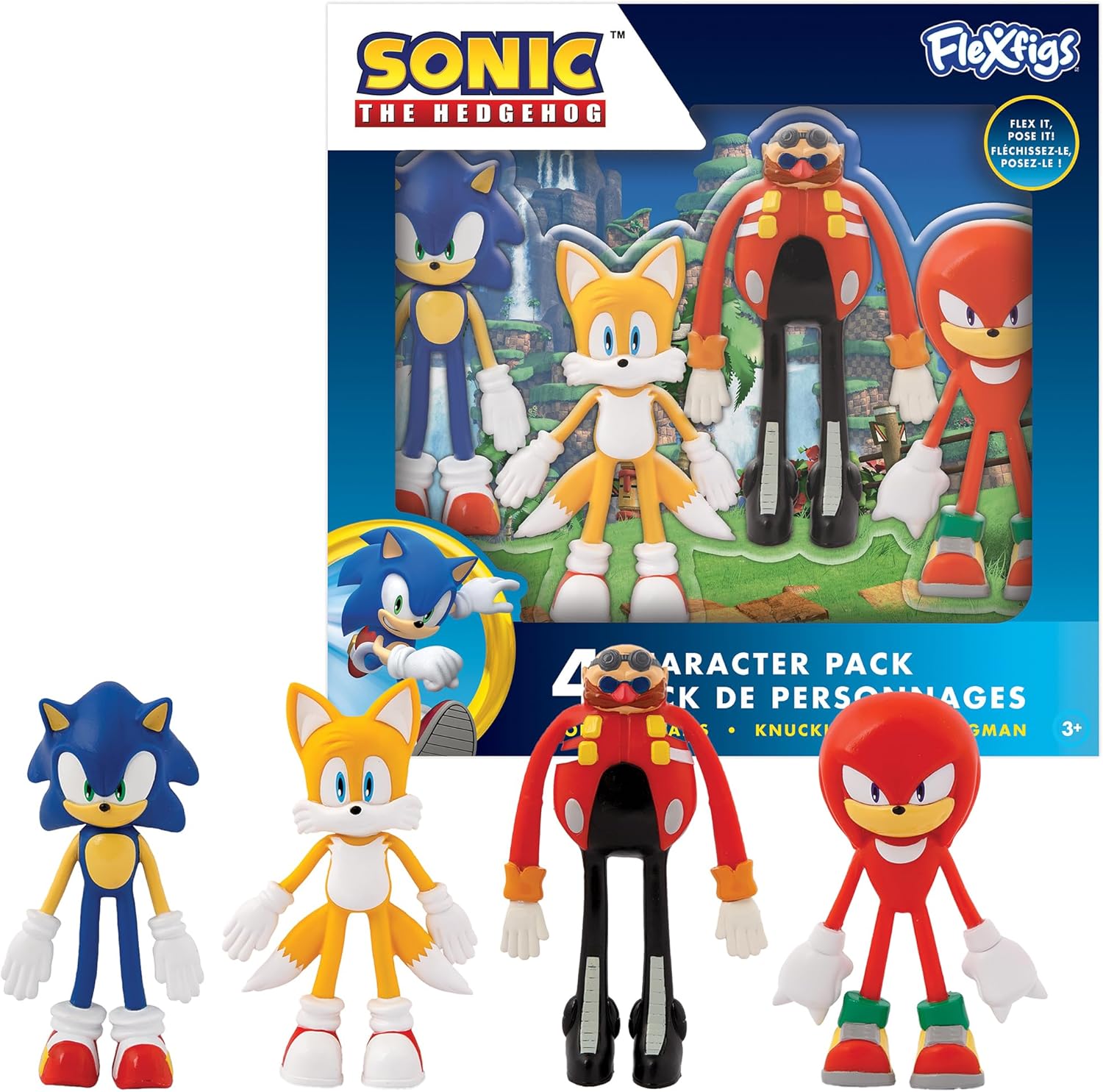 فليكس فيجز مجسم سونيك 4 قطع اشكال متنوعة مجسمات الشخصيات Flexfigs