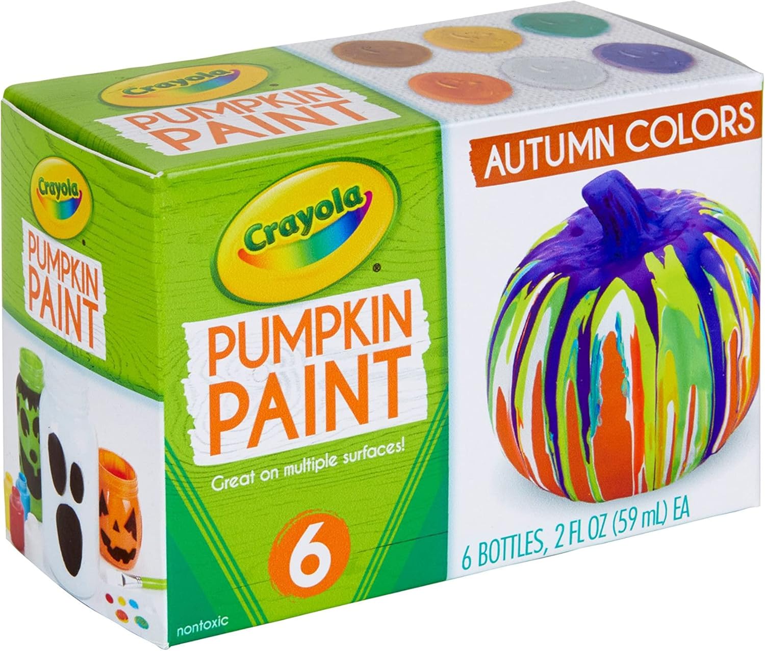 كرايولا طلاء اكريليك اليقطين 6 قطع رسم و تلوين Crayola