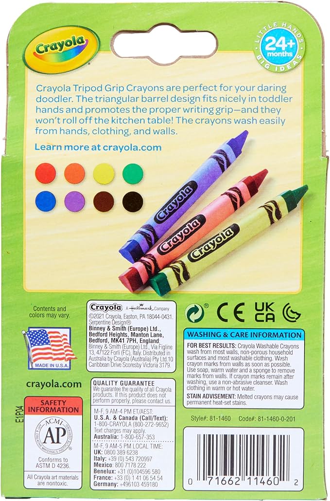 كرايولا اقلام تلوين ثلاثية القوائم قابلة للغسل رسم و تلوين Crayola
