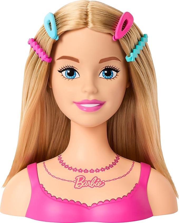باربي رأس دمية تصفيف الشعر أشقر دمية مع اكسسوارات Barbie