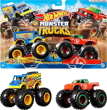 هوت ويلز شاحنات مونستر عبوة من قطعتين اشكال متنوعة HotWheels