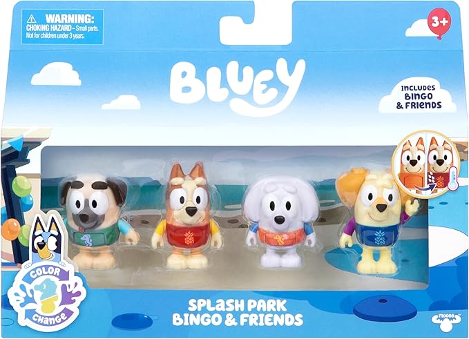 بلوي مجسمات متغيرة الالوان 4 قطع شخصيات كرتونية Bluey