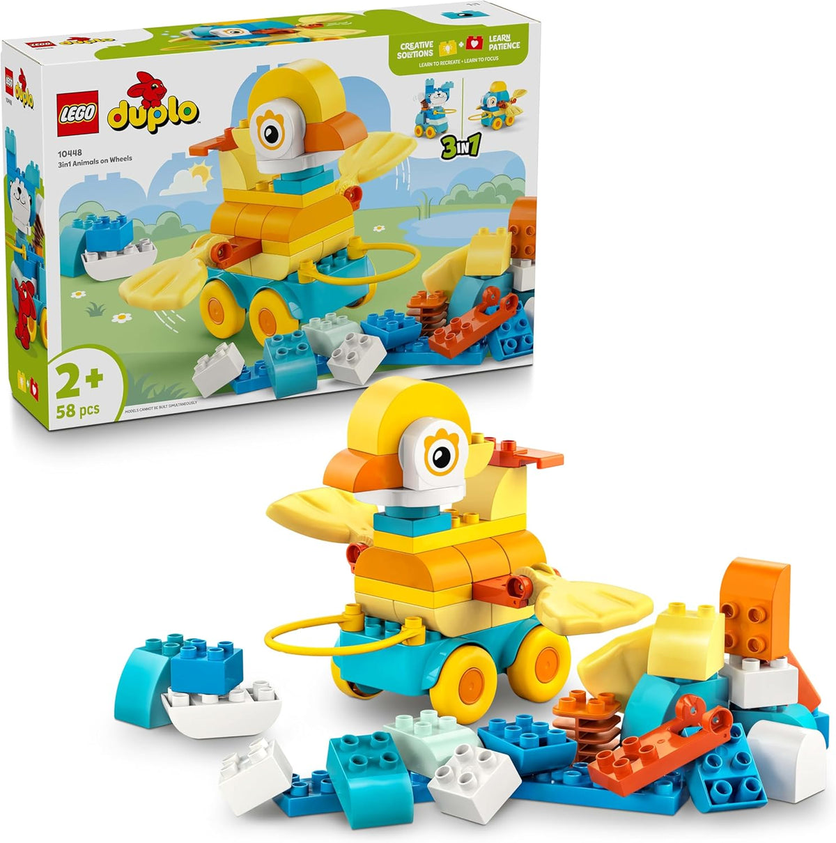 ليجو 10448 دبلو الحيوانات على عجلات 3 في 1 مكعبات التركيب LEGO