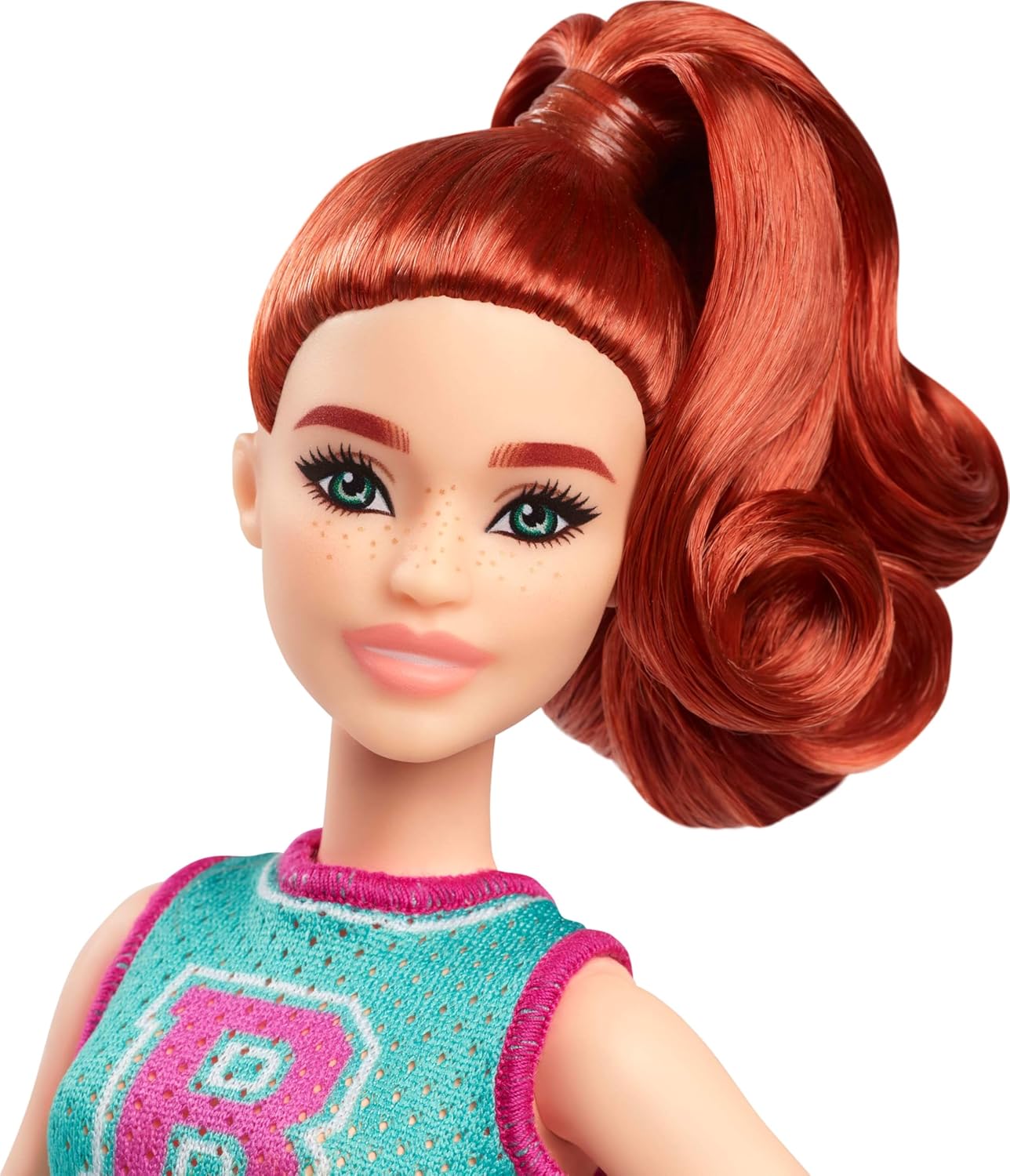 باربي دمية بشعر أحمر وبلوزة جيرسي دمى الشخصيات Barbie