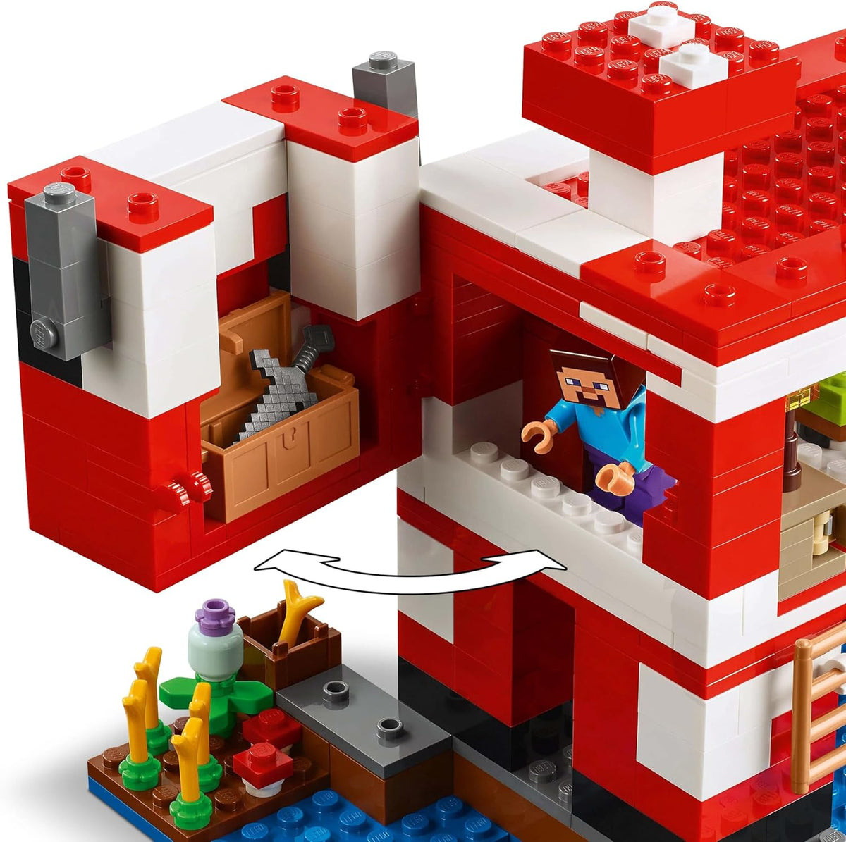 ليجو 21270 ماين كرافت ألعاب بيت الفطر مكعبات التركيب LEGO