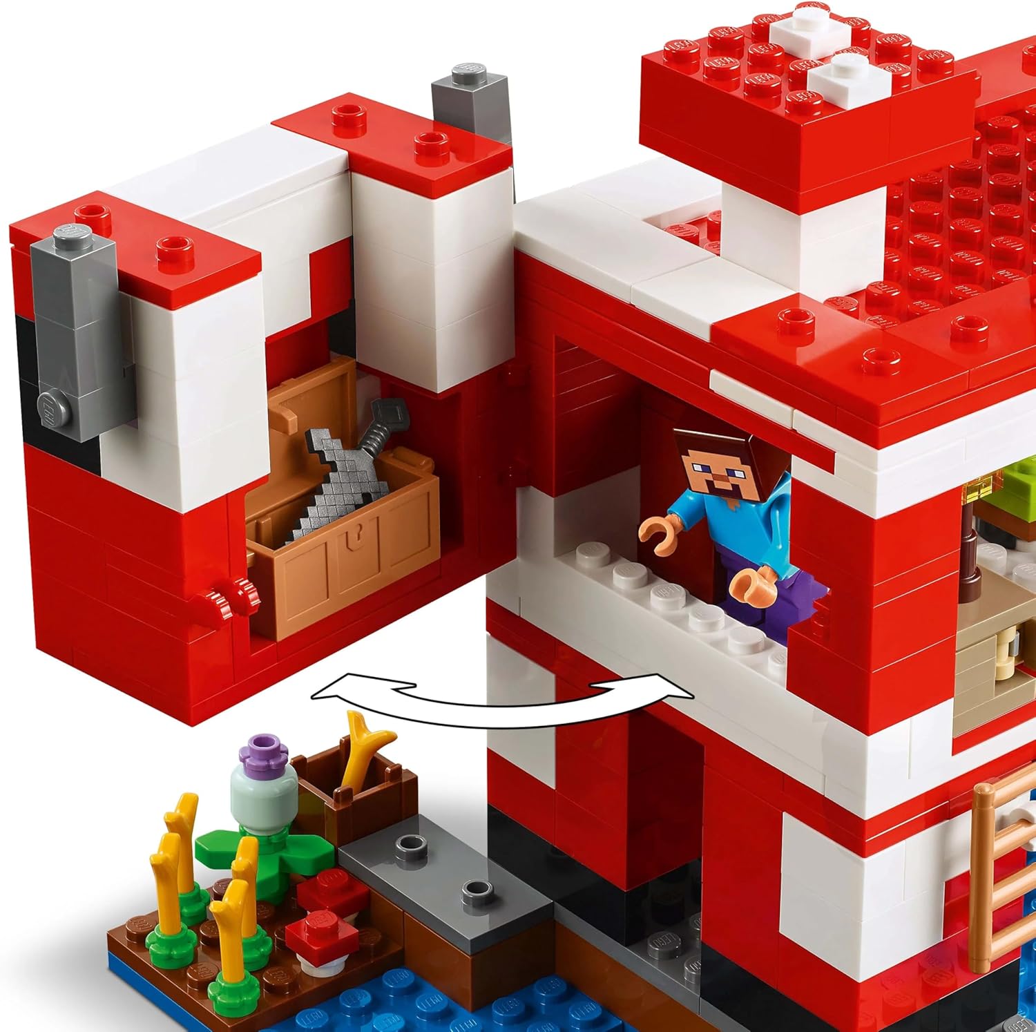 ليجو 21270 ماين كرافت ألعاب بيت الفطر مكعبات التركيب LEGO
