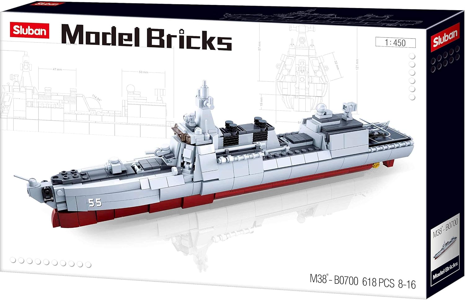 سلوبان السفينة المدمرة 618 قطعة مكعبات التركيب Sluban