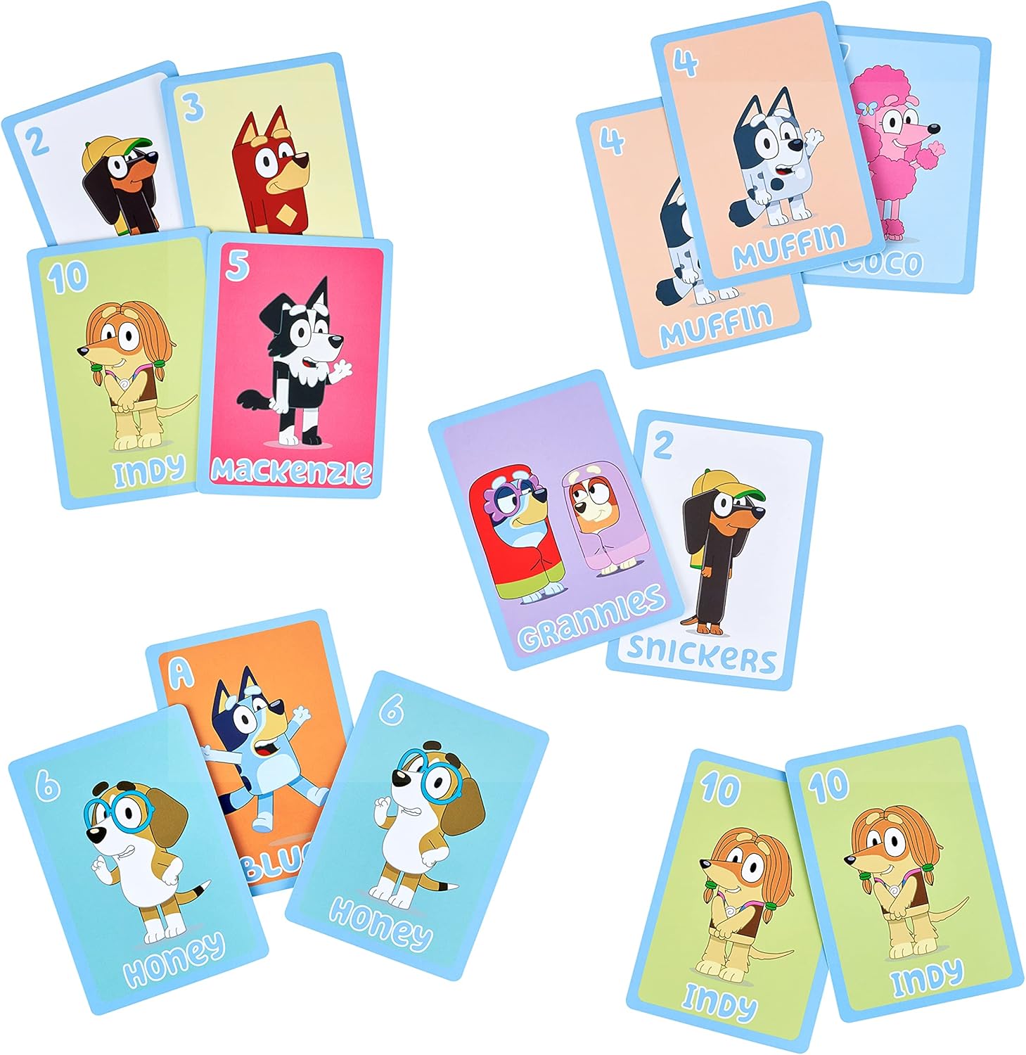 بلوي العاب بطاقات 5 في 1 العاب البطاقات Bluey