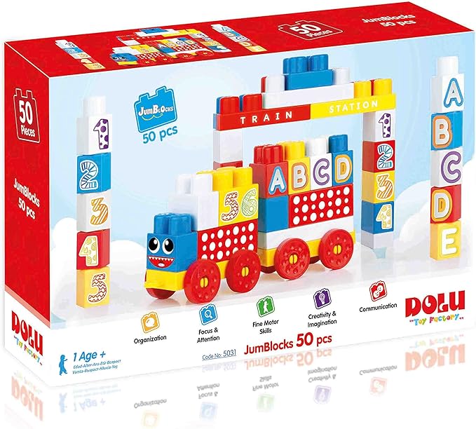 دولو مكعبات البناء التعليمية 50 قطعة مكعبات التركيب Dolu