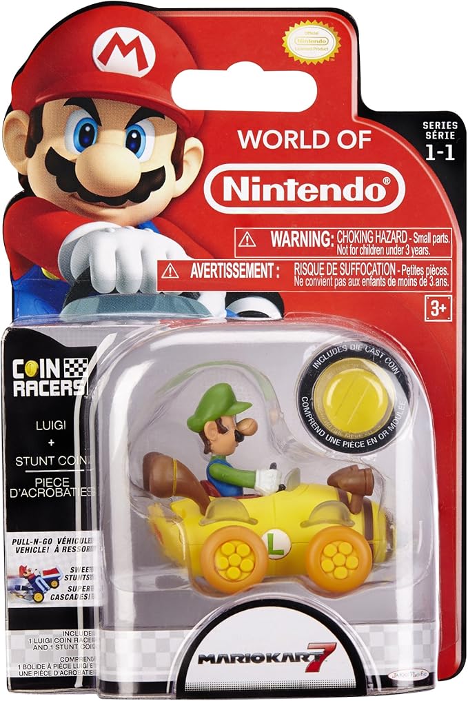 سوبر ماريو مجسم لويجي مع سيارة شخصيات كرتونية Super Mario