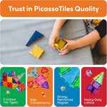 بيكاسو تايلز مكعبات مسار رخامي 60 قطعة مكعبات المغناطيس Picasso Tiles