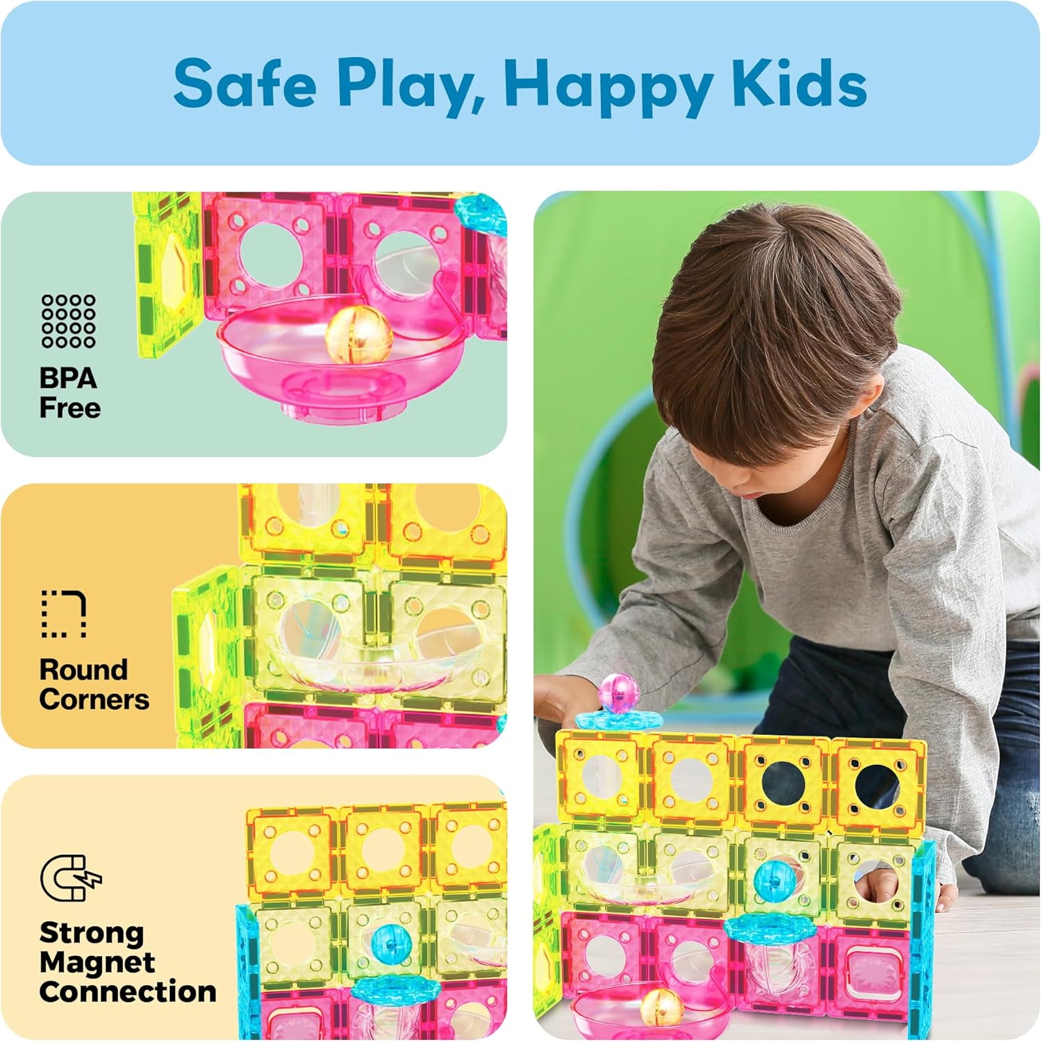 بيكاسو تايلز مكعبات بناء مغناطيسية 45 قطعة مكعبات المغناطيس Picasso Tiles