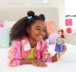 باربي دمية بشعر أحمر وبلوزة جيرسي دمى الشخصيات Barbie