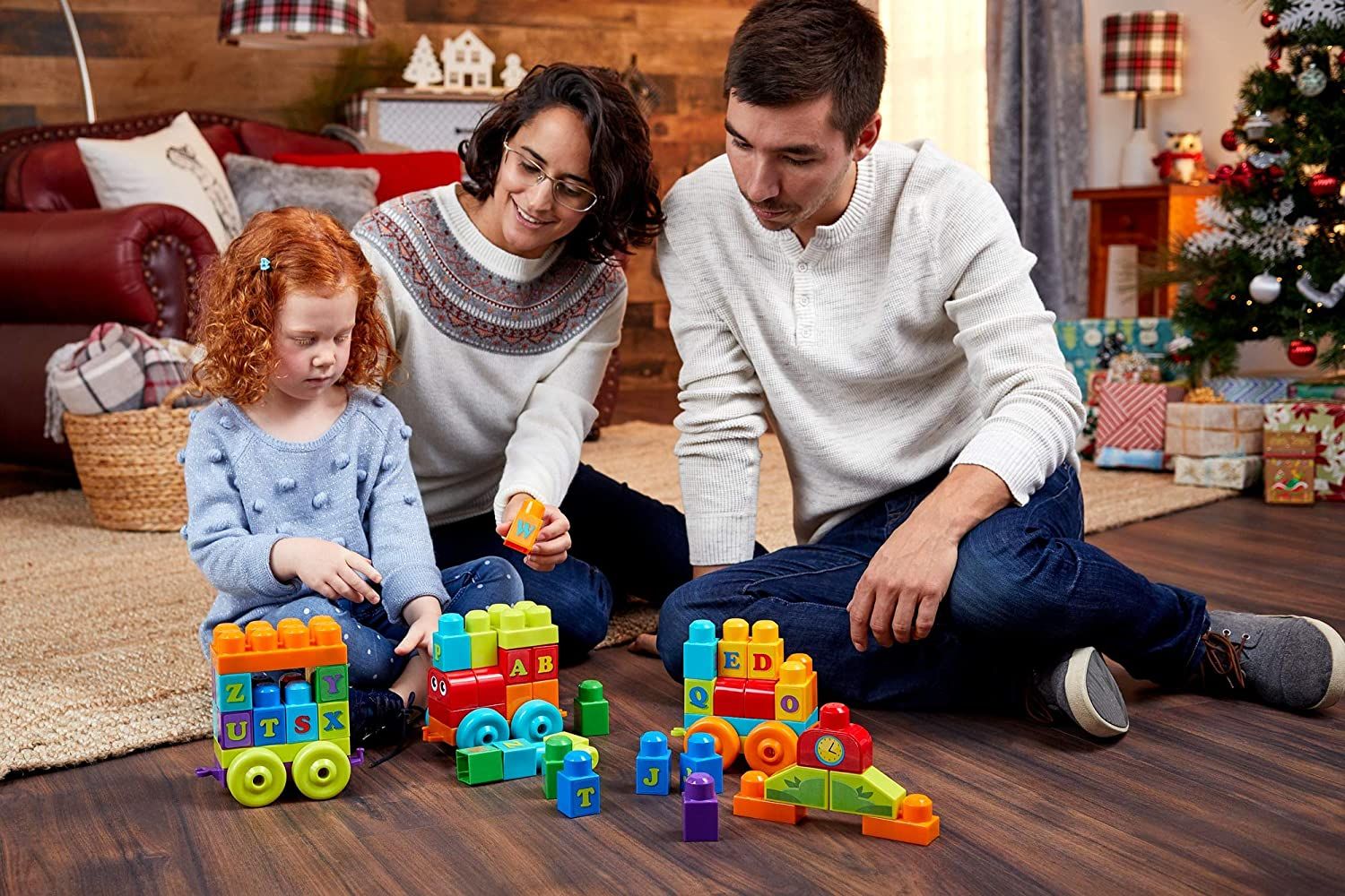 ميجا بلوكس لعبة مكعبات بناء قطار الحروف الانجليزية 60 قطعة المكعبات الكبيرة MEGA BLOKS