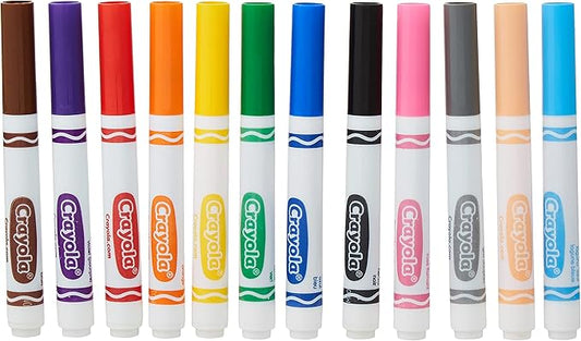 كرايولا أقلام تحديد بخطوط عريضة 12 قطعة رسم و تلوين Crayola