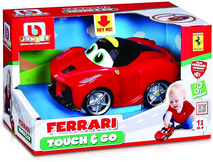 بي بي جونيور سيارة فيراري جي تي بي صوت وإضاءة لون احمر مركبات الأطفال BB Junior