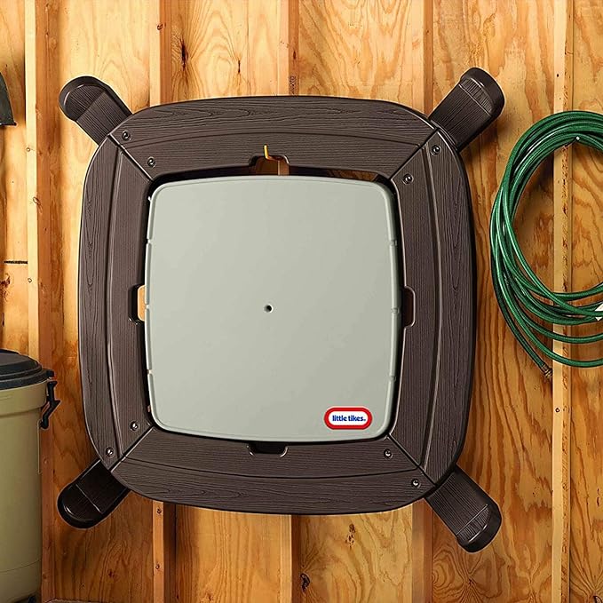 ليتل تايكس طاولة تخزين قابلة للطي مع مظلة منازل خارجية Little Tikes
