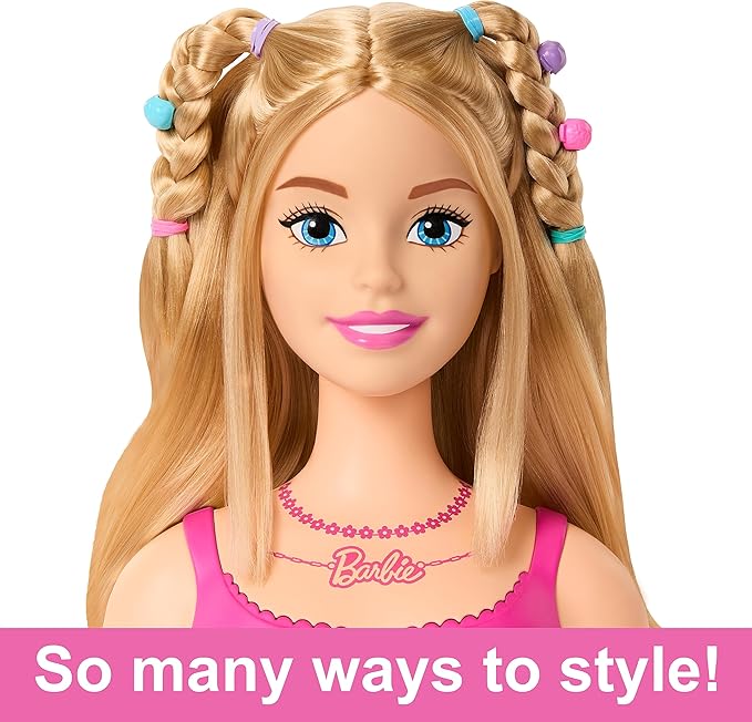 باربي رأس دمية تصفيف الشعر أشقر دمية مع اكسسوارات Barbie