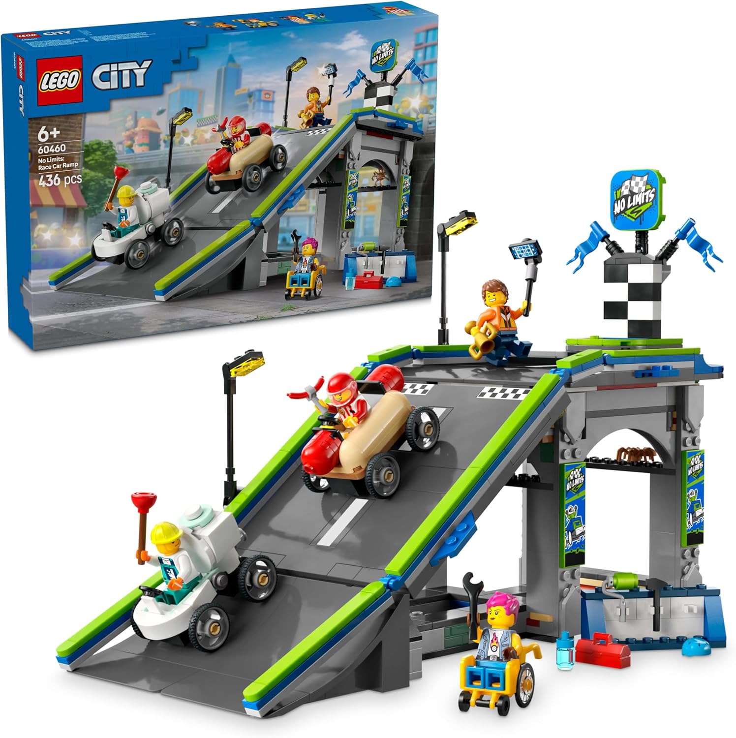 ليجو 60460 سيتي مسار منحدر سيارة السباق مكعبات التركيب LEGO