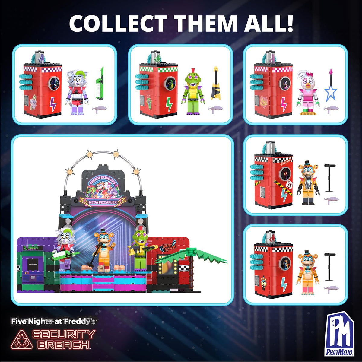 فايف نايت فريدي اختراق الأمن البناء الفاخر مكعبات التركيب Five Night's at Freddy