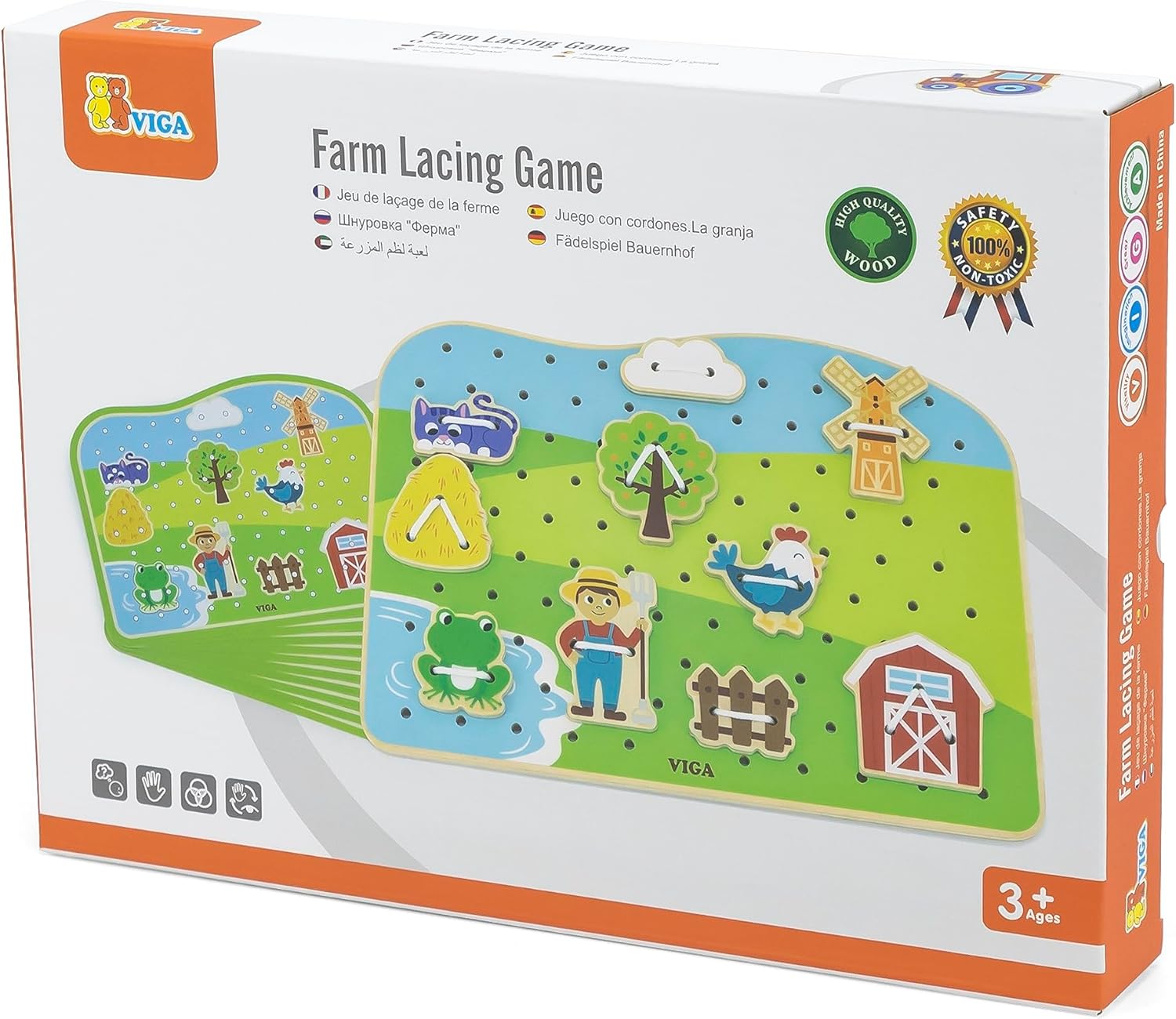 فيجا العاب اربطة المزرعة الخشبية العاب تعليمية VIGA