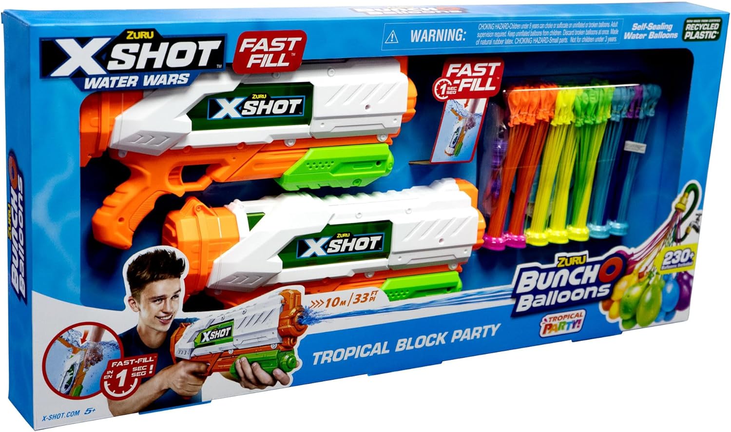 اكس شوت وتر بوب تروبيكال بلوك بارتي مسدسات الماء Zuru