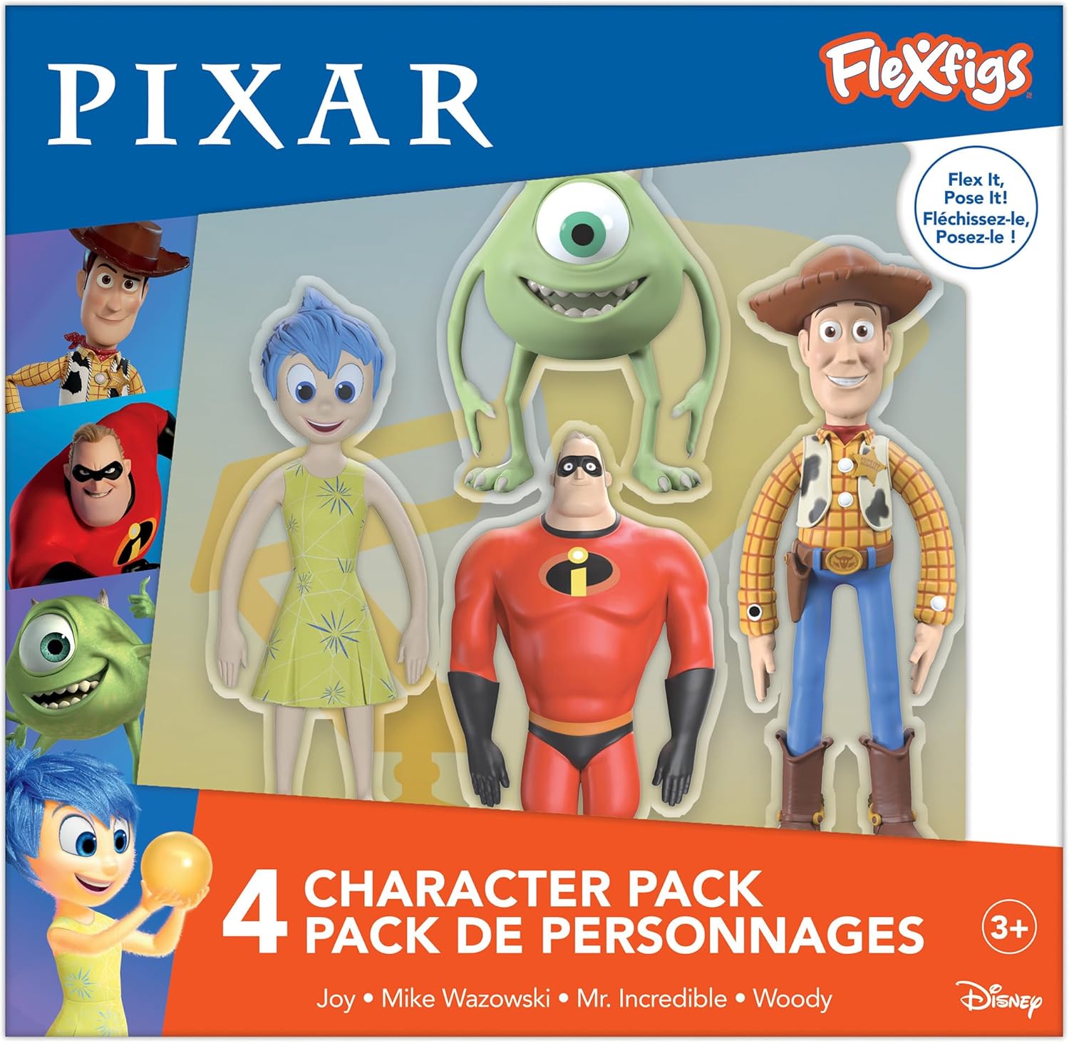 فليكس فيجز مجسم بيكسار 4 قطع مجسمات الشخصيات Flexfigs