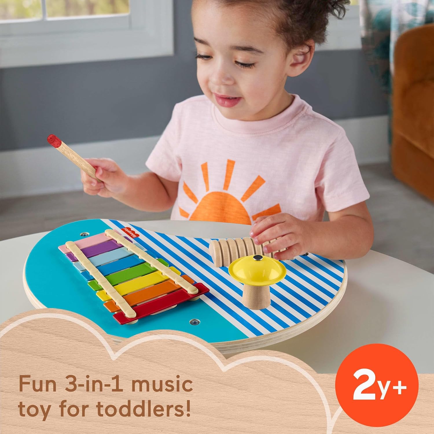 فيشر برايس طاولة موسيقية خشبية مواليد تفاعلي Fisher-Price