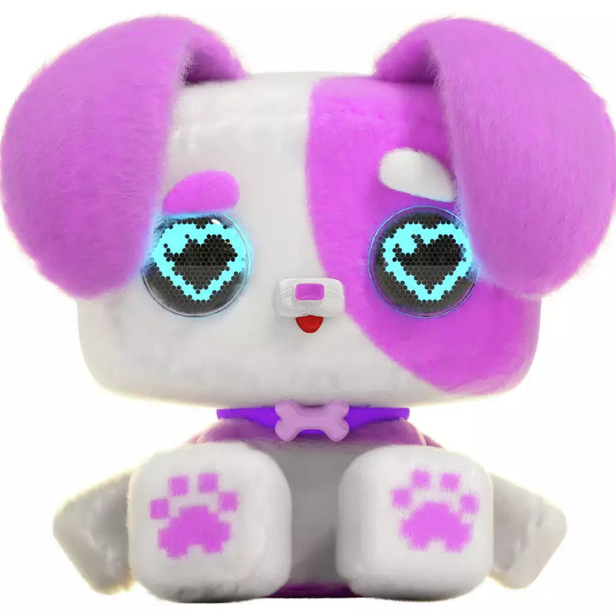 بيكسل هوجز دمية جرو العناق الإلكترونية وردي الالعاب القطنية Pixel Hugs