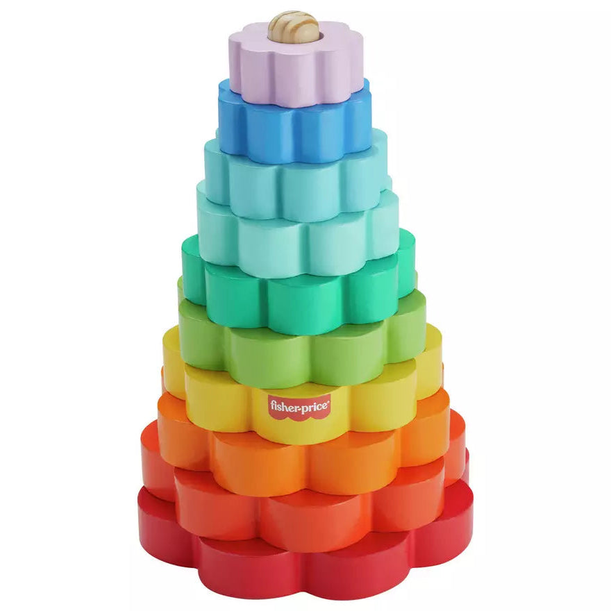 فيشر برايس لعبة تكديس الحلقات الخشبية مواليد تفاعلي Fisher-Price
