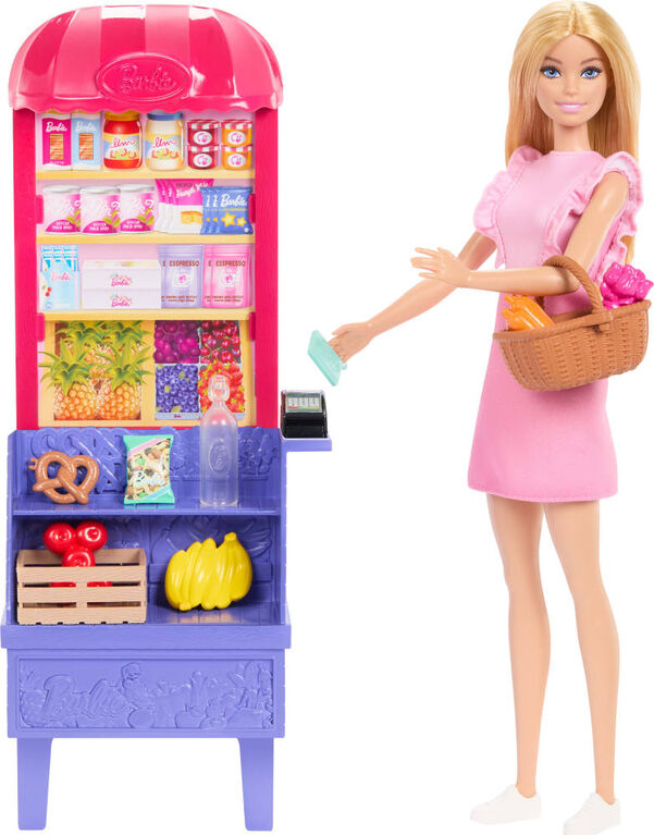 باربي دمية ماليبو مع كشك السوق دمية مع اكسسوارات Barbie