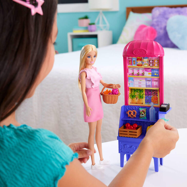 باربي دمية ماليبو مع كشك السوق دمية مع اكسسوارات Barbie