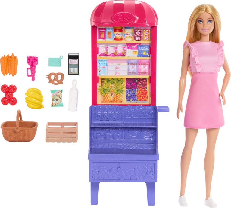 باربي دمية ماليبو مع كشك السوق دمية مع اكسسوارات Barbie