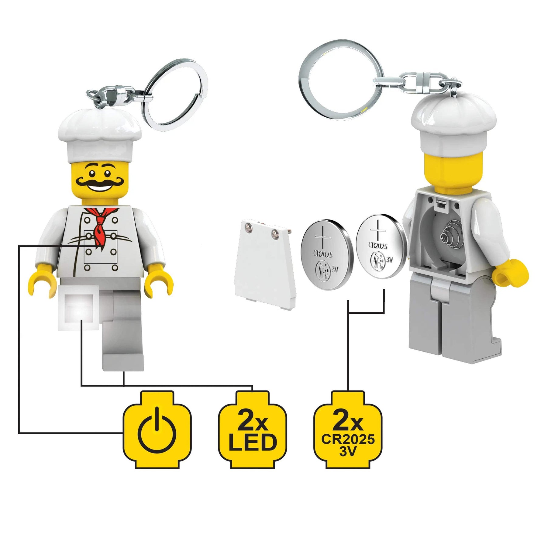 ليجو سلسلة مفاتيح الشيف المضيئة مكعبات التركيب LEGO