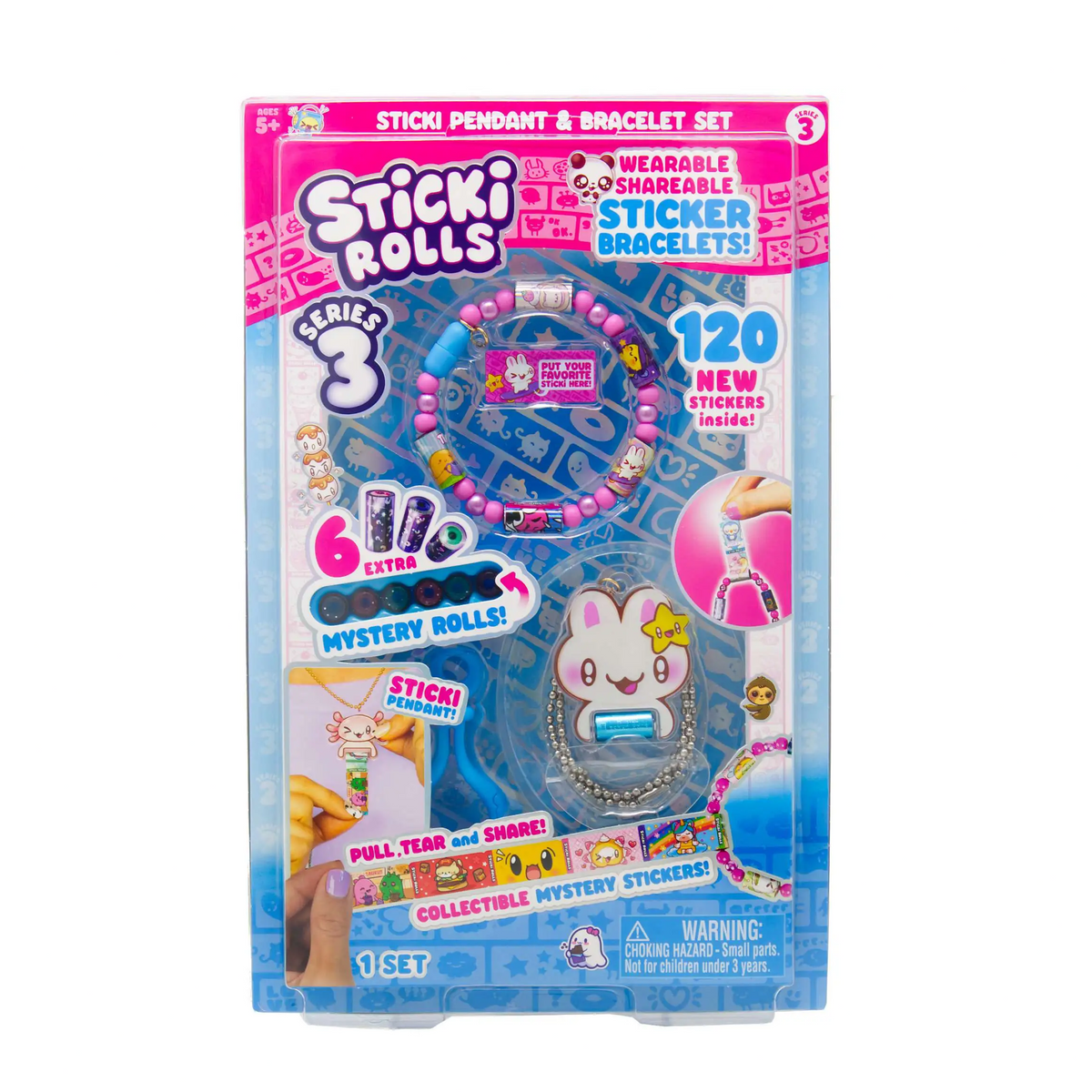 ستيكي رولز قلادة وسوار ملصقات الإصدار 3 الخرز والاكسسوارات Sticki Rolls