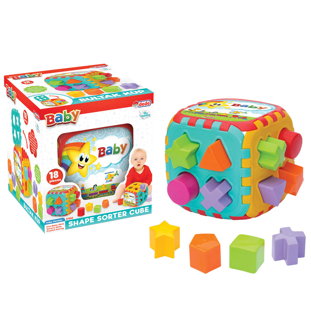 مكعب فرز الأشكال 18 قطعة مواليد تفاعلي Dede