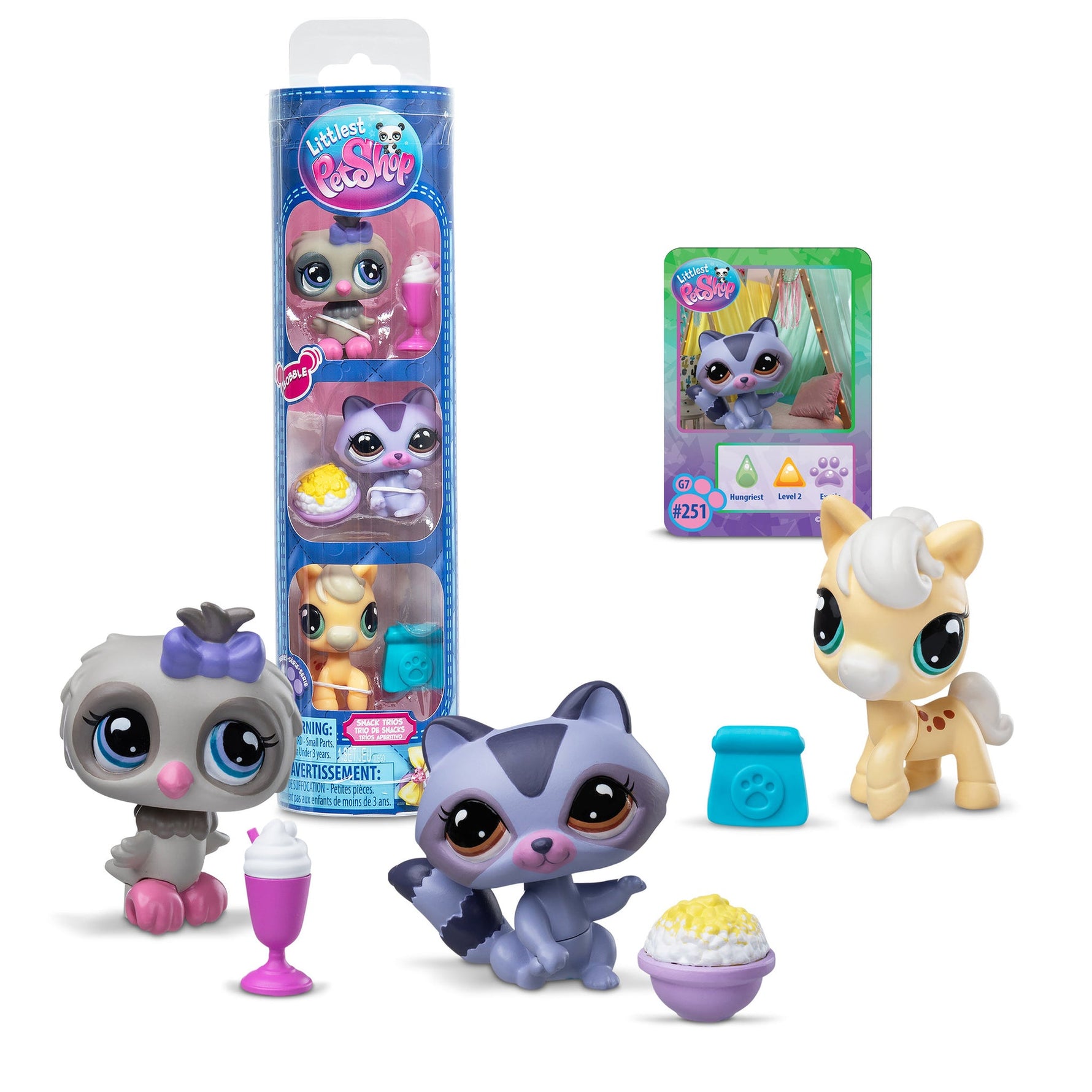 ليتلست بيت شوب مجموعة وجبات خفيفة الثلاثية مجسمات الحيوانات Littlest Pet Shop