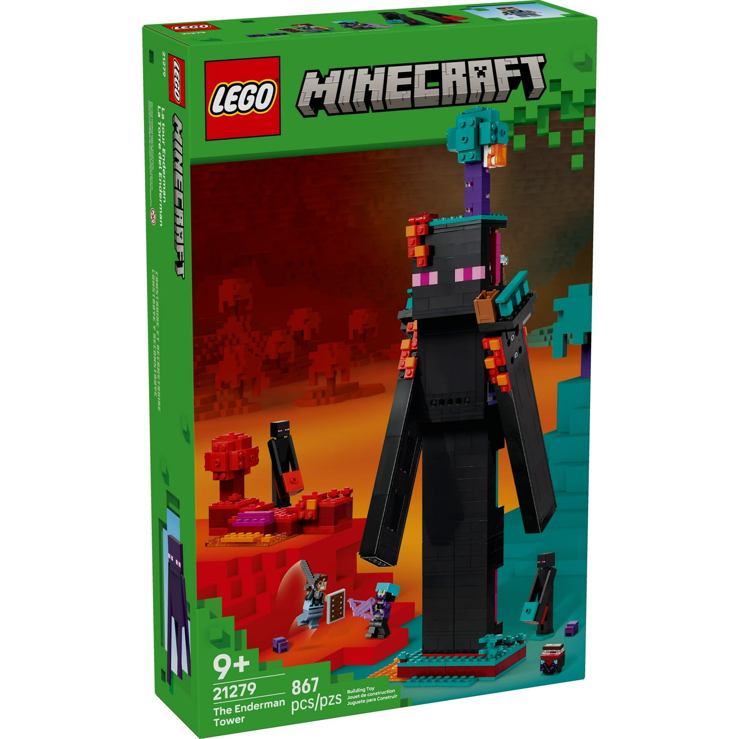 ليجو 21279 ماين كرافت لعبة بناء برج إندرمان مكعبات التركيب Minecraft