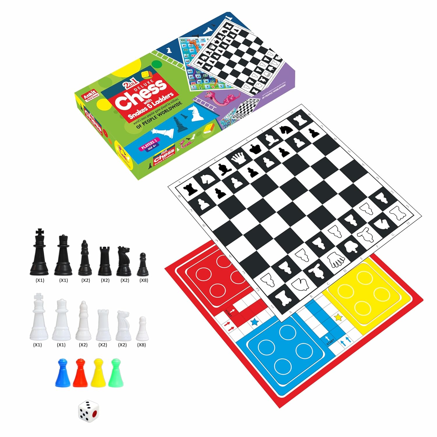 انكيت تويز لعبة الشطرنج ولودو 2 في 1 العاب لوحية Ankit toys
