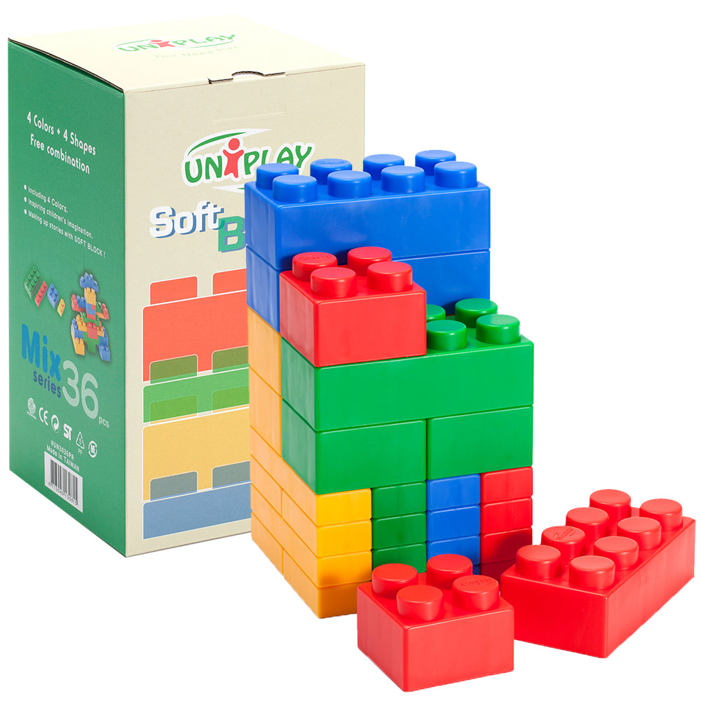 يونيبلاي مكعبات بناء ميكس سوفت 36 قطعة المكعبات الكبيرة UNiPLAY