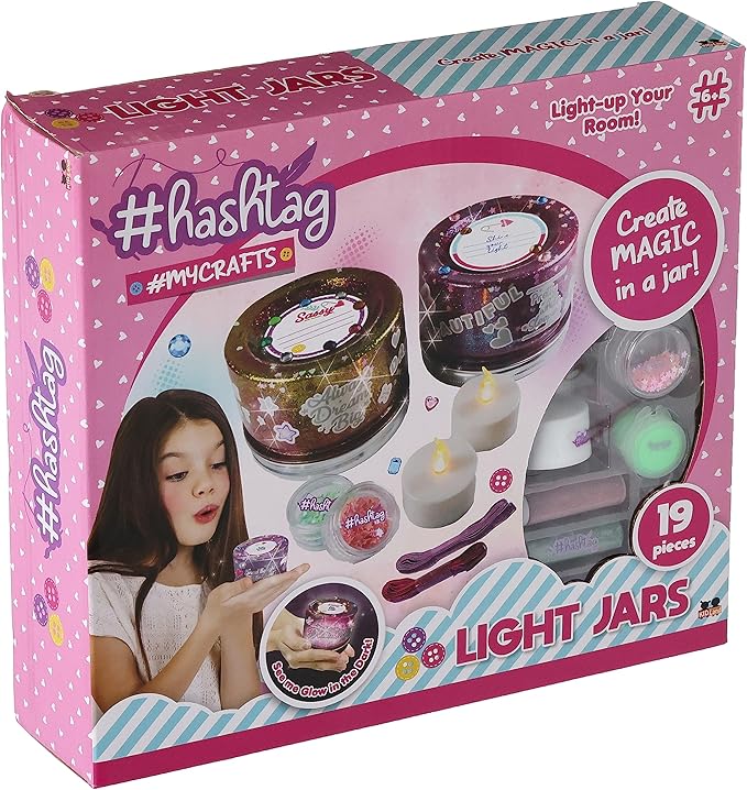 هاشتاج برطمانات مضيئة رسم و تلوين Hashtag