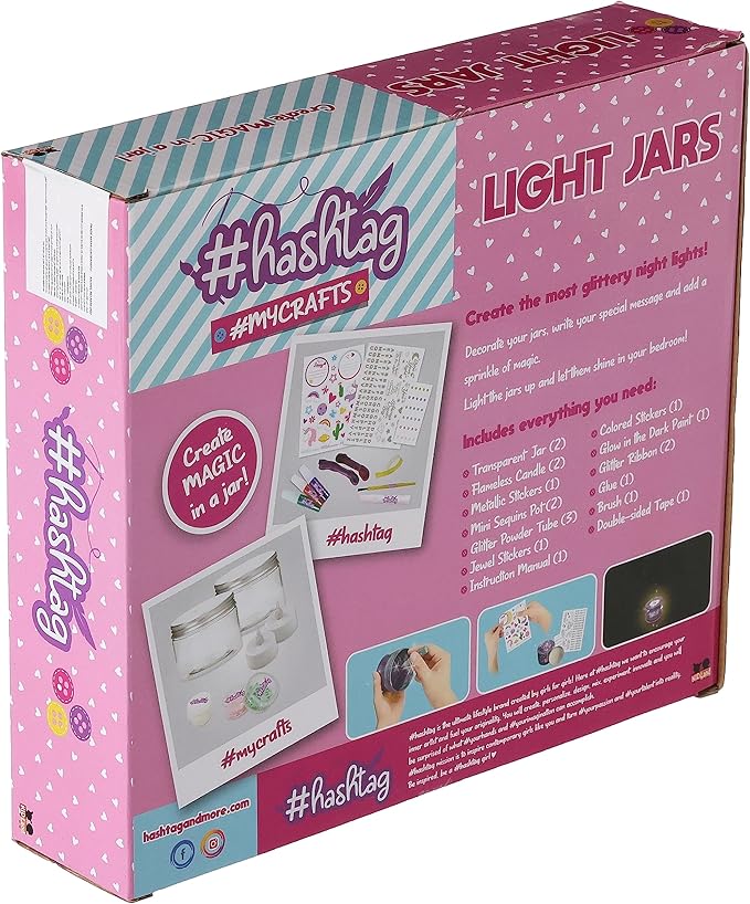 هاشتاج برطمانات مضيئة رسم و تلوين Hashtag